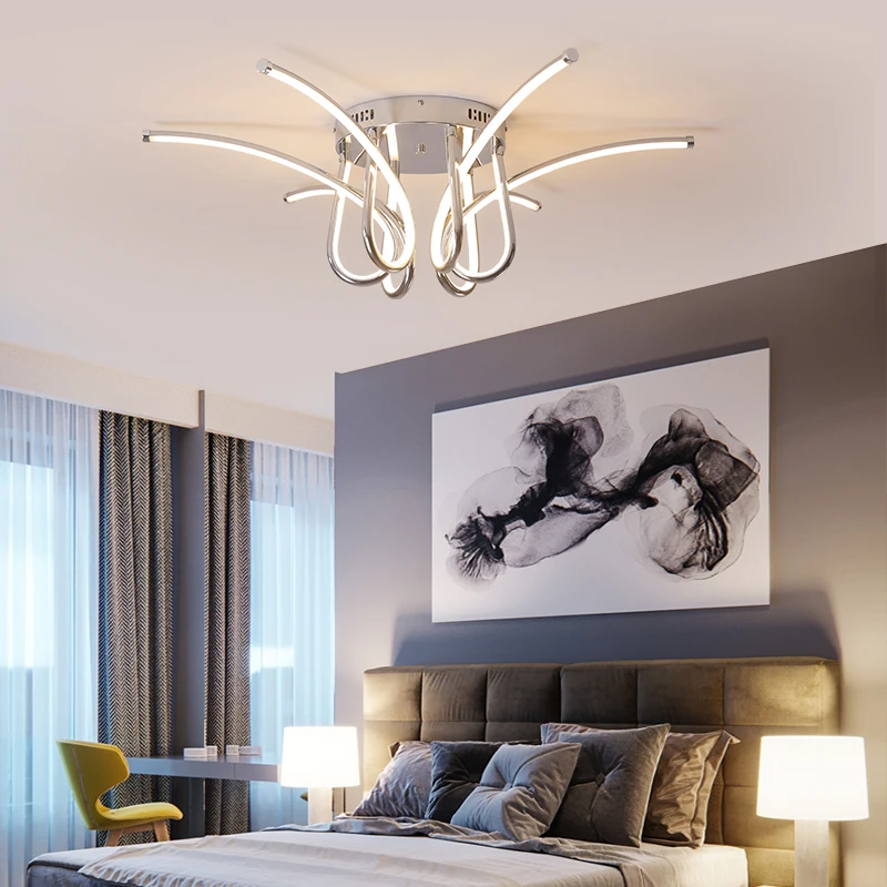 Современный светодиодный светильник для гостиной, спальни, столовой, хромированная/Золотая люстра AC110V 220V