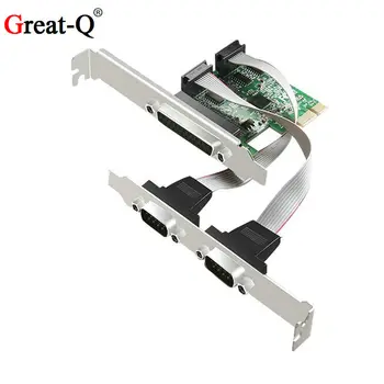 

2 Port RS232 RS-232 Serial Port COM & DB25 Printer Parallel Port LPT to PCI-E PCI Express Card Adapter Converter WCH CH382L