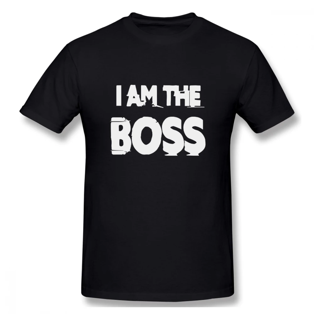 

I Am The Boss off white Men's Basic Short Sleeve T-Shirt 100 Percent Cotton Graphic Tshirt