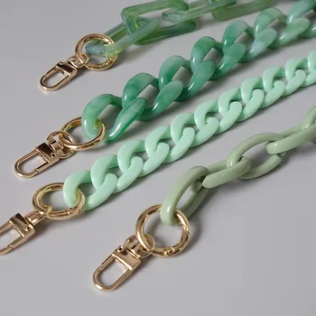 

2020 New Women Bag Chains Handbag Accessory Chain Green Acrylic Resin Chain Luxury Strap Women Shoulder Clutch Handle Chain