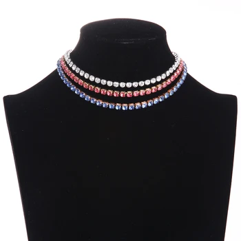 

Luxury Bling Bling Crystal Rhinestone Choker Necklace For Women Jewellery Fashion Statement Luxury Collares Jewelry