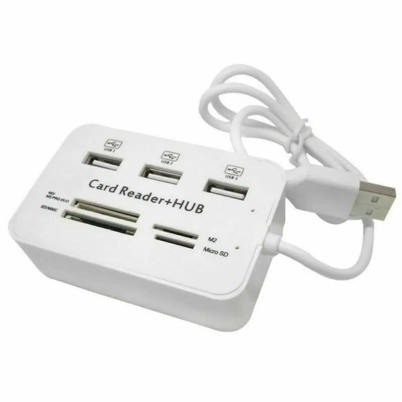 Micro usb-хаб 3,0 комбо 3 порта сплитер адаптер питания TF/SD/MS/M2 Кардридер Все в одном ПК Компьютерные аксессуары