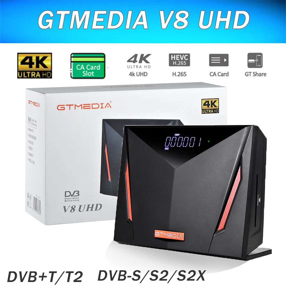 4K Ultra HD GTmedia V8 UHD рецептор спутниковый DVB S2 T2 кабель H.265 встроенный Wifi Gt media