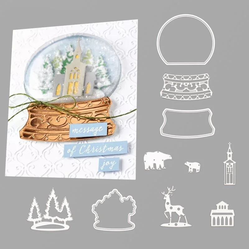 

Crystal Ball Metal Cutting Dies and Stamps DIY Scrapbooking Card Stencil Paper Craft Handmade Album Decoration Christmas Die2019
