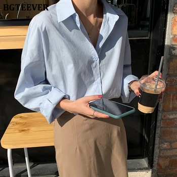 Women's classic turn down collar Shirt