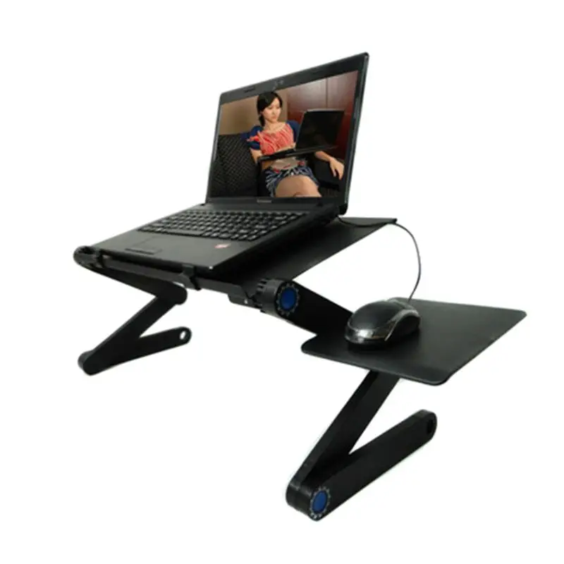 

Laptop Computer Notebook Stand Foldable Table Desk Tray Cooling Fan Mouse Holder H7ED