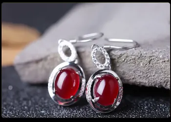 

925 Silver Natural Jade Allergy Long Earrings Women Send Elders, Moms