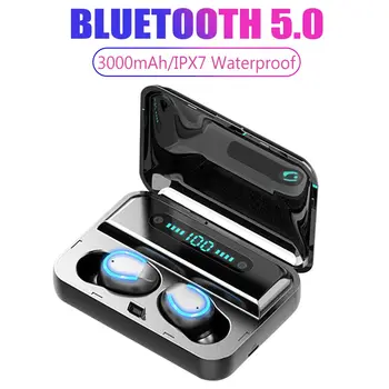

TWS F9-5 Wireless Bluetooth 5.0 Mini Earphones Invisible Earbuds 8D Stereo watch LED Noise Cancelling Headset IPX7 Waterproof