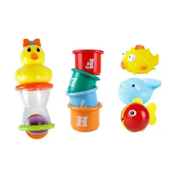 

5pcs/set Cute Rubber Squeaky Animals Baby Kids Bath Toys for Children Boy Girl Water Play Bathroom Classic Floating Toy