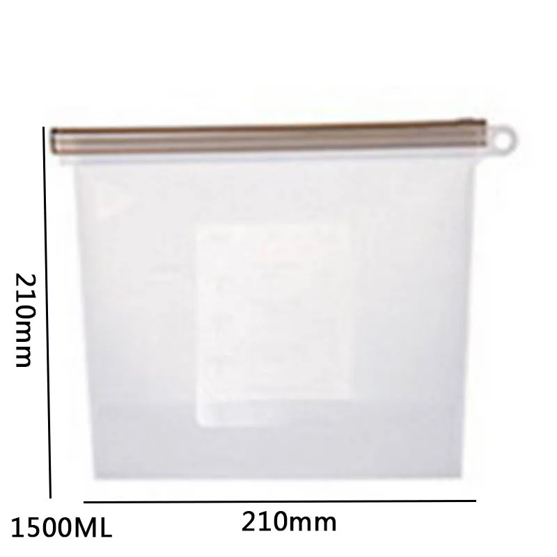 Reusable Silicone Vacuum Seal Food Fresh Bag Refrigerator Bag Ziplock Bags Kitchen Fruit Meat Milk Storage Containers