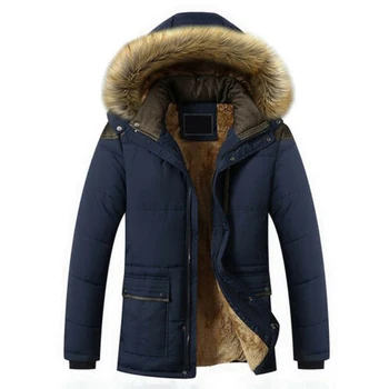

Men Jacket Coat Winter Parka Fashion Autumn Zipper Windbreaker Faux Fur