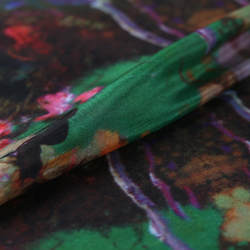 Ткань-fancy land 50% натуральный шелк и 50% лен прозрачный 115 см* 140 см материал платья тутового Ципао ткань полупрозрачная