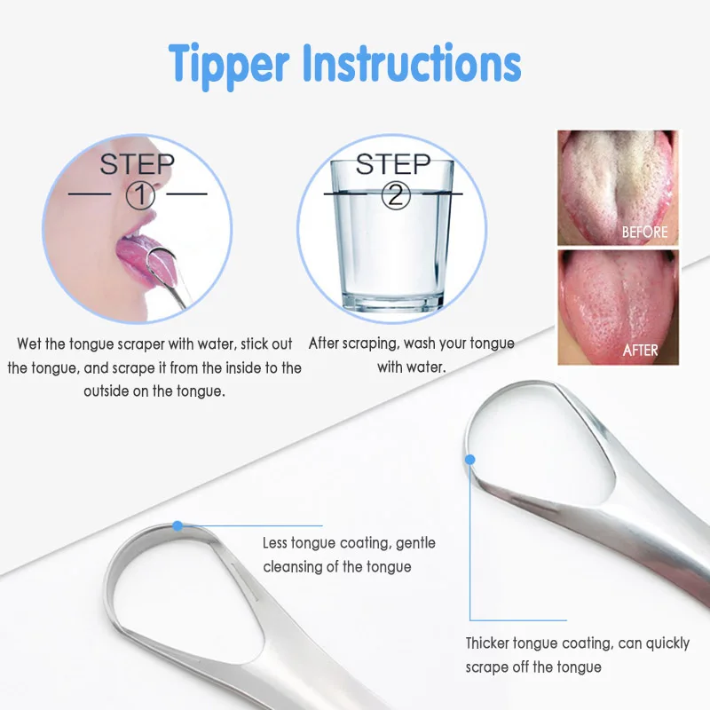 Новейший очиститель ротовой полости из нержавеющей стали для языка, скребок для свежего дыхания, чистящая зубная щетка, гигиена полости рта, уход за полостью рта
