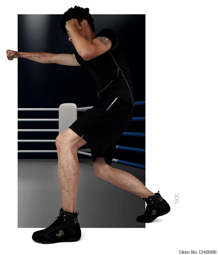 Мужская обувь для бокса и борьбы, женские легкие тренировочные сапоги для боя, унисекс, резиновая подошва, дышащие кроссовки D0876