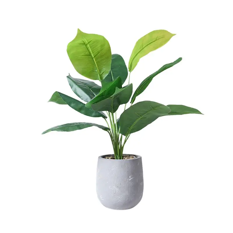 D Oak leaf Искусственные растения зеленые листья в форме Панциря Черепахи Scindapsus бонсай в горшках домашний сад Декор - Цвет: D Oak leaf