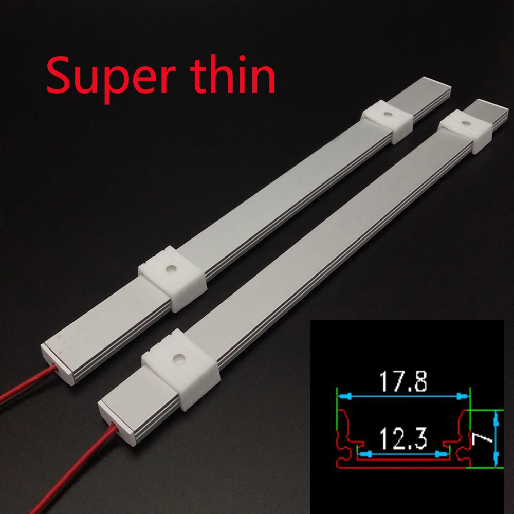 5 шт. кухонный светильник под шкаф DC 12 В 5050 светодиодный жёсткая планка бар U алюминиевый корпус Плоский молочный чехол 50 см для дома