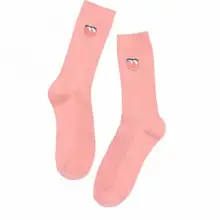 Женские хлопковые однотонные Повседневные Носки с рисунком авокадо, 42 г, Стандартные носки с вышивкой, сезон осень-зима