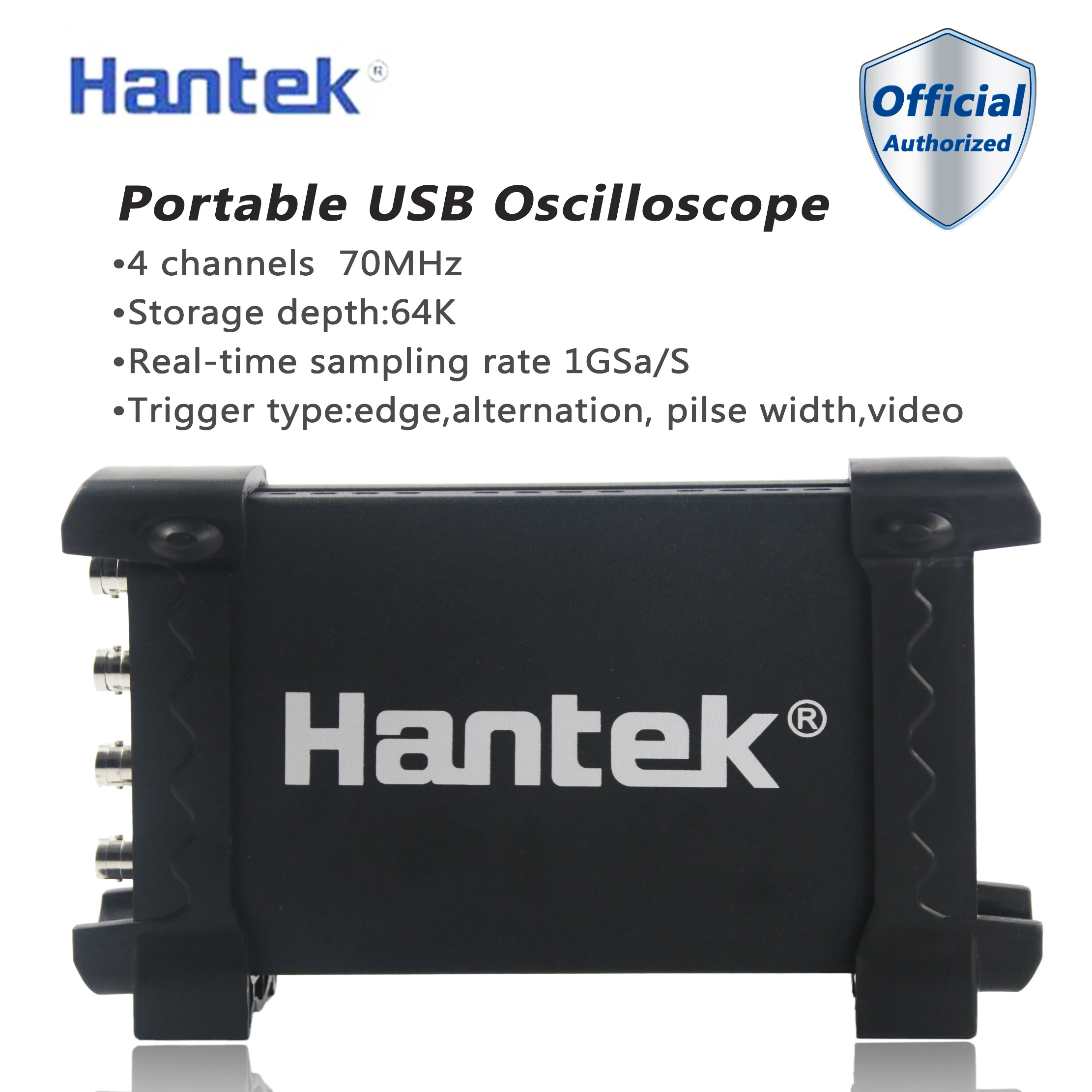 

Hantek 6074BE 4CH 70Mhz Bandwidth Osiclloscope Digital USB Osciloscopio 80 Types of Automotive Measurement Function