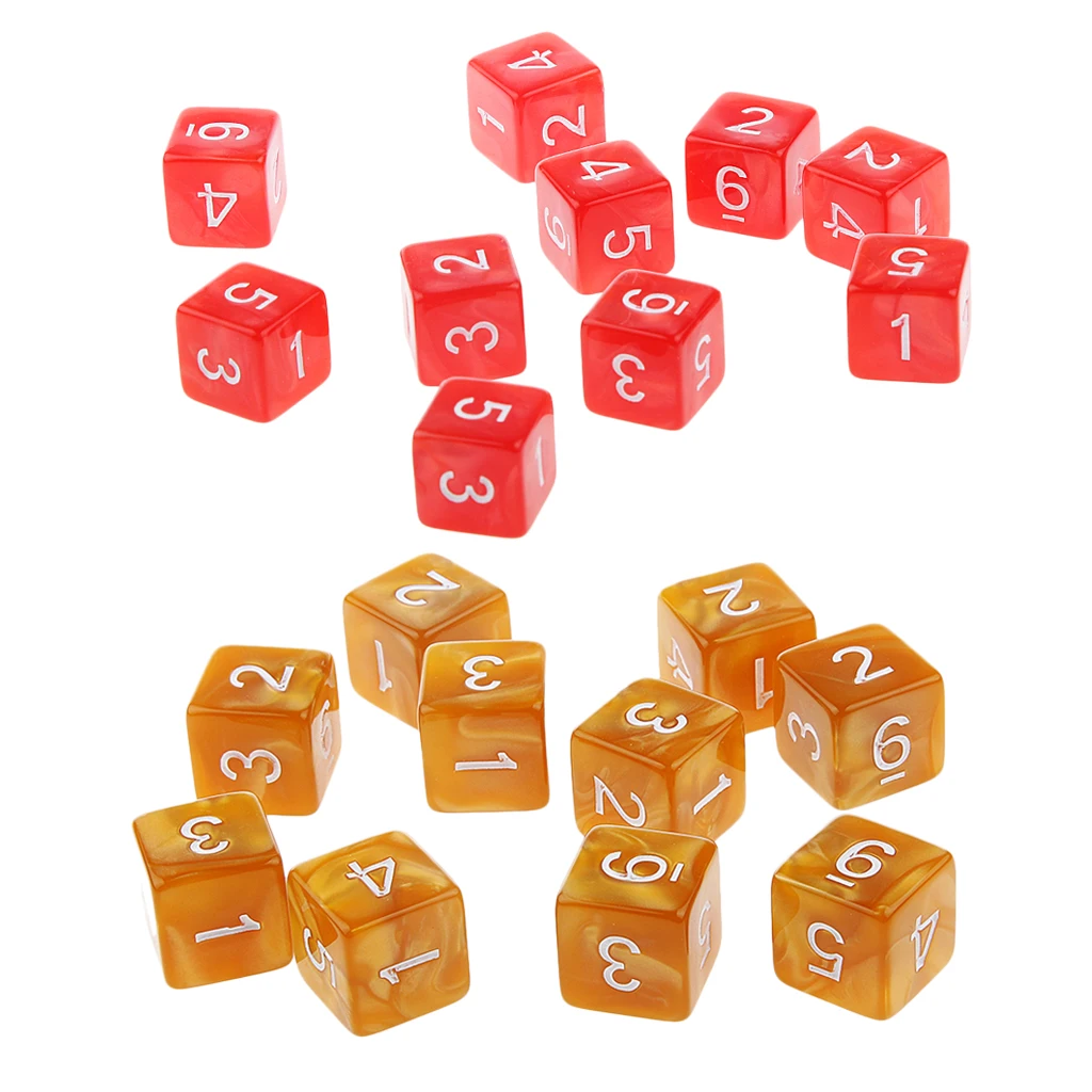 20Pcs 16mm Six Sided Dice D6 Square for Playing Dungeons D&D TRPG Game Toys