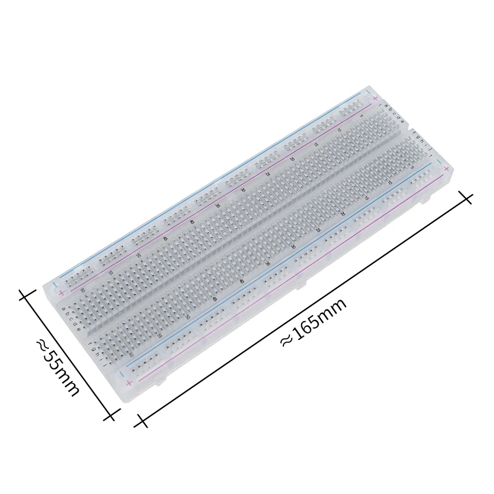 2PCS MB-102 Transparent Material 830Point Solderless PCB Bread Board