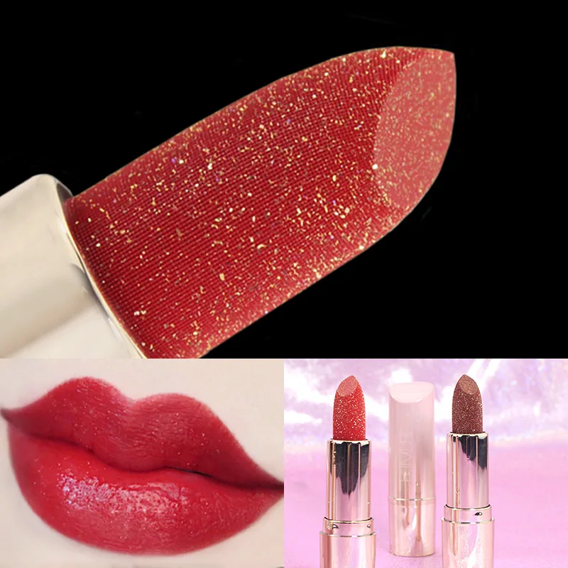 

Small pink diamond powder butterfly diamond diamond lipstick easy to color star lipstick beauty