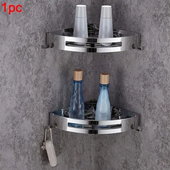 

Stainless Steel Organizer Storage Basket Self Adhesive Home Punch Free Shower Caddy Shelf Wall Mounted Rack Rustproof Kitchen