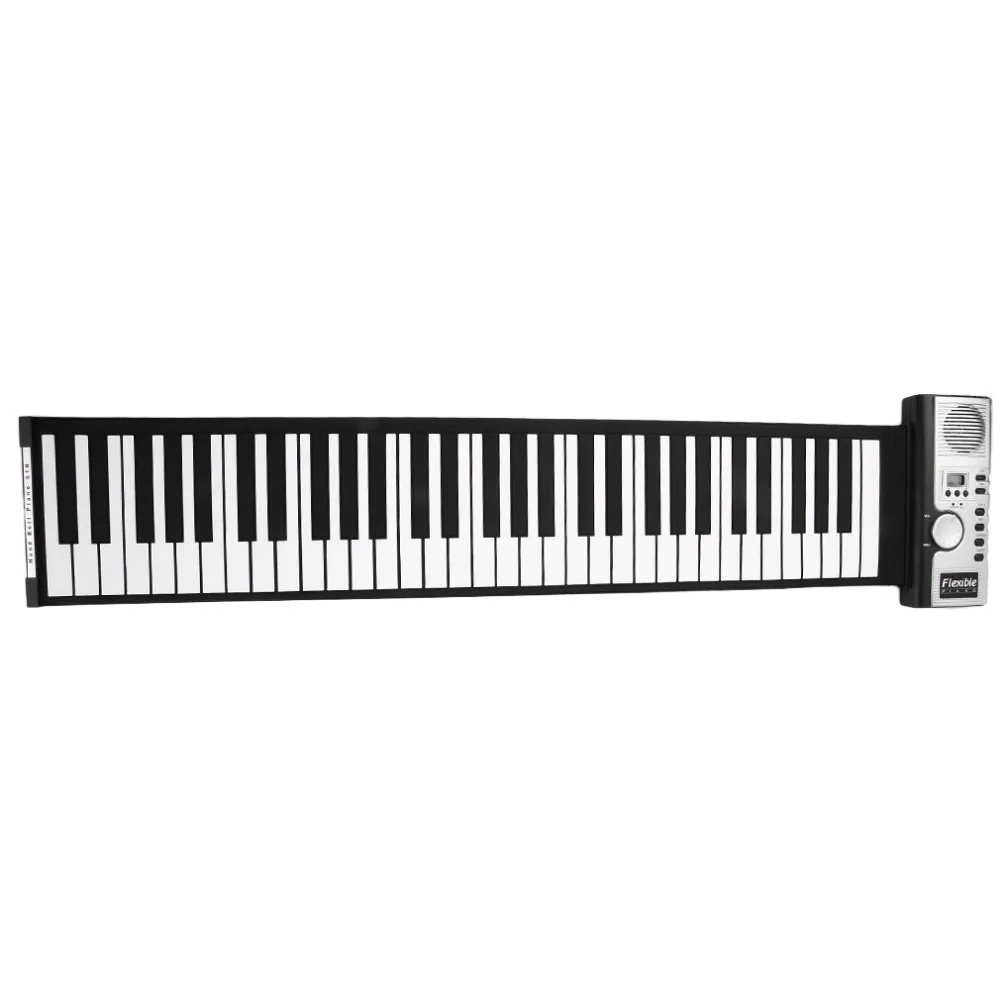 TSAI фортепиано Электронная черно-белая 61 клавиша универсальная гибкая сворачивающаяся мягкая клавиатура пианино для гитарных плееров популярная горячая распродажа