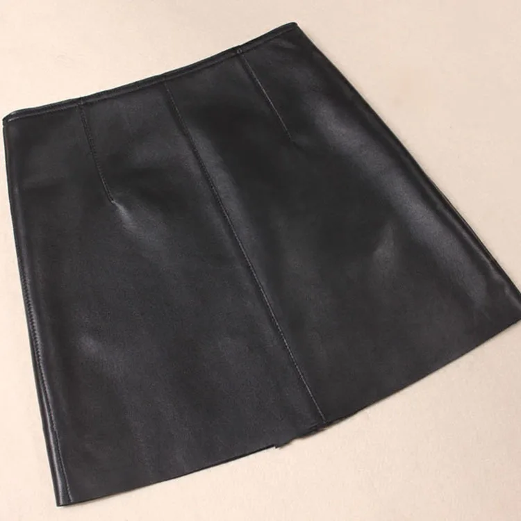 Овечья кожа; черные типа кожаная юбка с бедра на молнии, с завышенной талией из искусственной кожи; обтягивающая юбка и мини-юбка для девочек