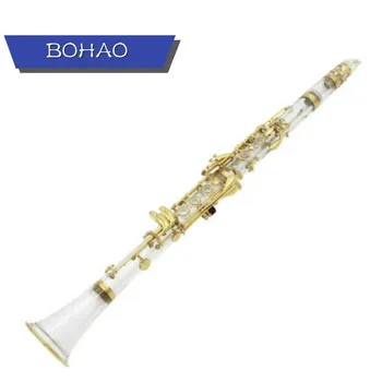 

Acrylic transparent clarinet in B Flat, Gold plated keys.