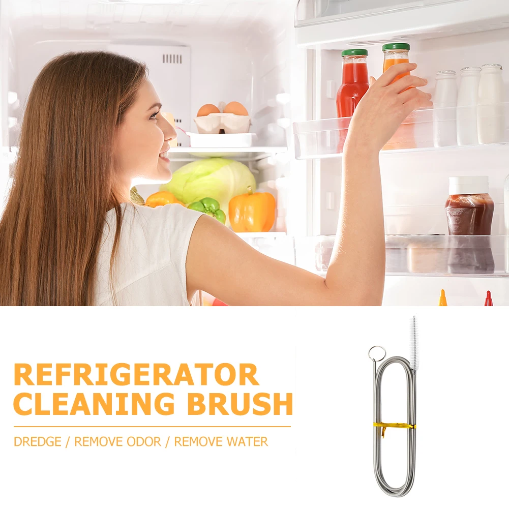 Cepillo de limpieza para frigorífico Removedor de Orificios de Drenaje de Frigorífico cepillo para limpiar fregadero C100AE Cepillo frigorífico para Limpiar Las Tuberías del Refrigerador 