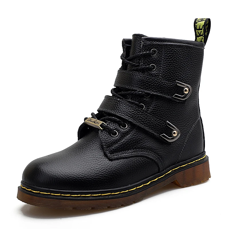 

Martin boots female winter Korean fashion wild plus velvet warm in the tube tendon soft bottom non-slip leather boots