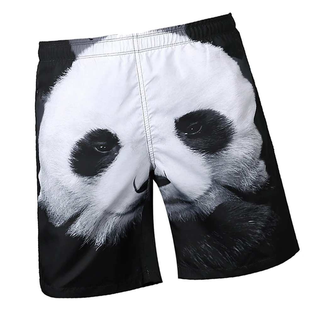 Funny Men's 3D Print Panda Surf Board Beach Shorts Quick Dry Leisure Swim Wear Pool Water Sports Trunks Pants S-2XL