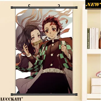 

40X60CM Kimetsu no Yaiba Kny japanese clothes kimono sword sexy loli cameltoe cartoon anime poster wall scroll canvas painting