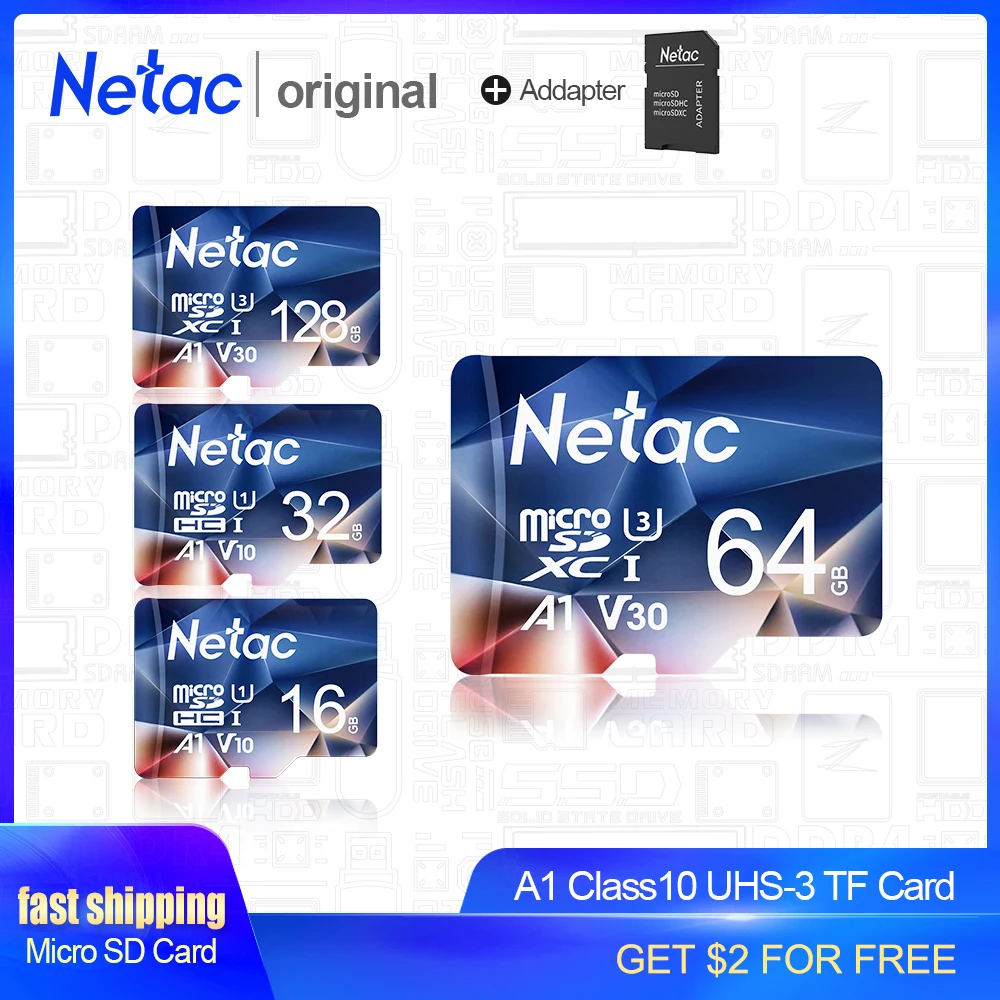 Карта памяти Netac Tarjeta Micro SD 16 ГБ 32 64 128 класс 10 USB флэш карта для смартфона адаптер