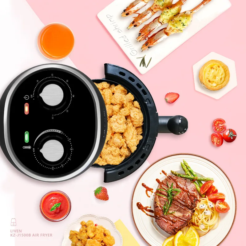 1.5L умная мини фритюрница для здоровья и без масла многофункциональная Трехмерная объемная нагревательная электрическая фритюрницы для картофеля фри машина