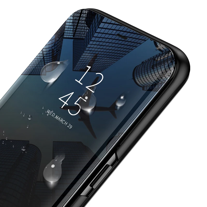 Умный зеркальный кожаный флип чехол для OPPO F5 F7 F9 F11 Pro A3 A3S A5 A5S A7 AX5 A71 A83 Reno 10X 2 2Z Realme 3 X
