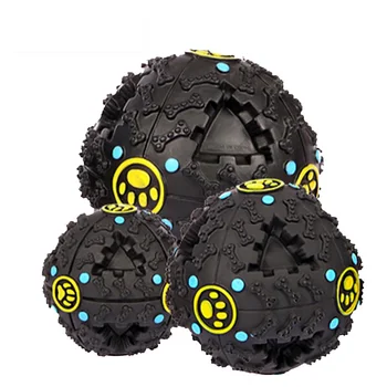 

Pet Dog Toy Rushed Dog Voice Sound Ball Feeding Food Dispenser Squeaky Giggle Quack Training Chew For dogs