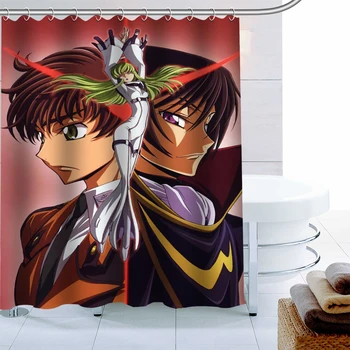 

Custom Lelouch Angel Shower Curtain Waterproof Fabric Bath Curtain 180X180cm Polyester Fabric Bathroom Curtain