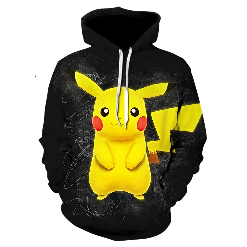  New 3D printing Hoodie in winter haajuku fashion coat cartoon Pokemon hoodies anime Pikachu leisure