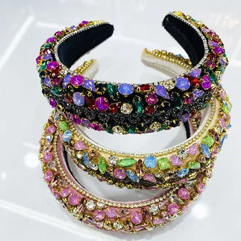 

Baroque crown,Blue Crystal, Wedding Tiaras, Crown, Hairband Vintage Gold Hair Accessories, Bridal Tiaras Rhinestones,Hair hoop