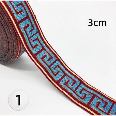 1 м Этнические вышитые жаккардовые ленты отделка DIY для шитья одежды головные уборы художественное оформление ручной работы кружевная ткань HB161 - Цвет: 1