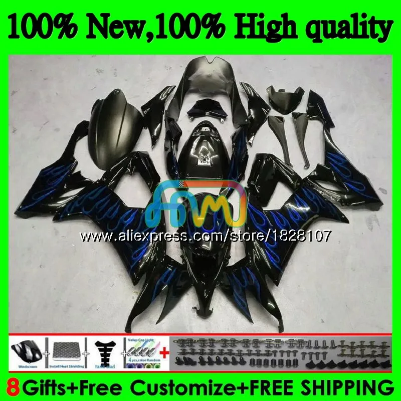 Корпус для KAWASAKI ZX1000C ZX-10R ZX 10R 1000CC 17BS. 41 ZX1000 ZX 10 Синий Пламя R ZX10R 08 09 10 2008 2009 2010 ABS комплект обтекателей - Цвет: No. 1