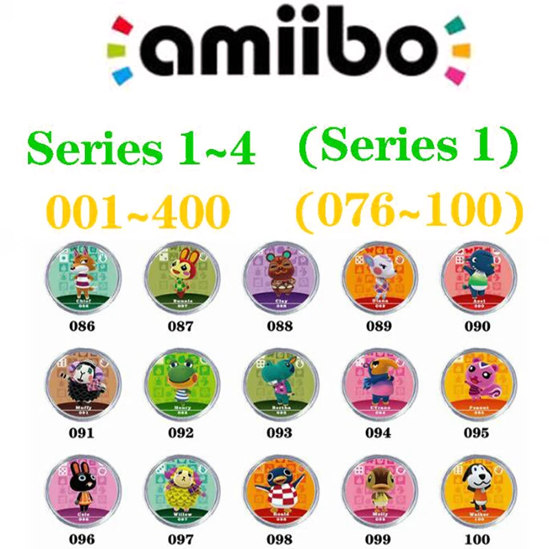 

Animal Crossing Card Amiibo Card Work for NS 3DS Games Series 1 (076 to 100)