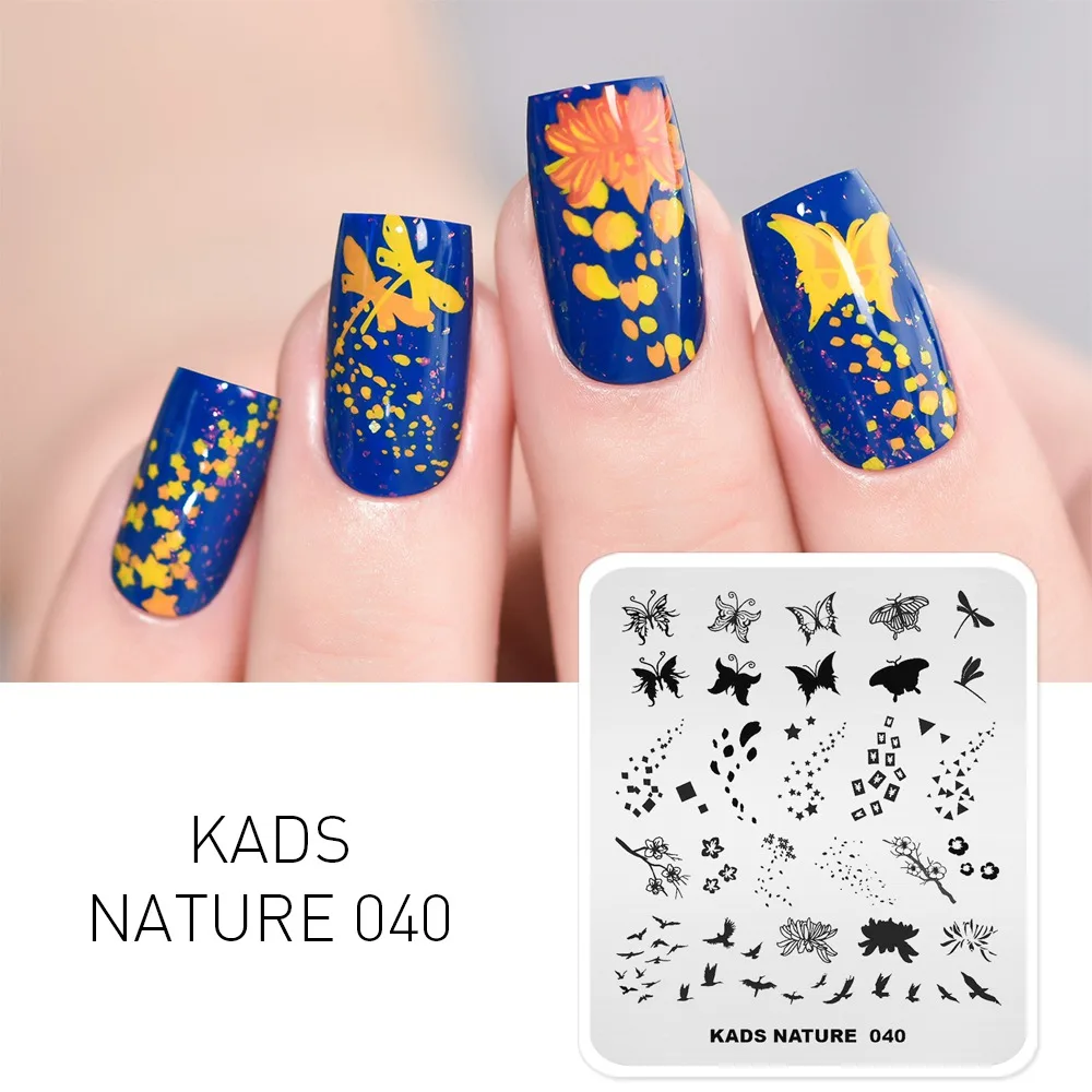 

1pc Nail Stamp Template Nature 040 Stamping Plate Chrysanthemum Dragonfly Butterfly Design Image Stencil for Manicure DIY Polish