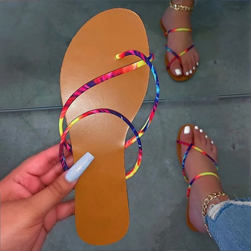 Women Slippers 2020 Summer Beach Flat Female Shoes  Big Size 42 Woman Rhinestone Flip Flop Ladies Women