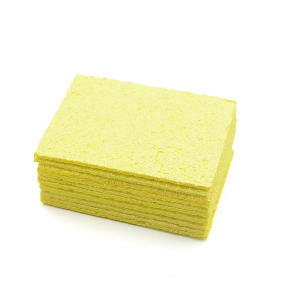 10X Soldering Iron Solder Tip Welding Cleaning Sponge Yellow Ls