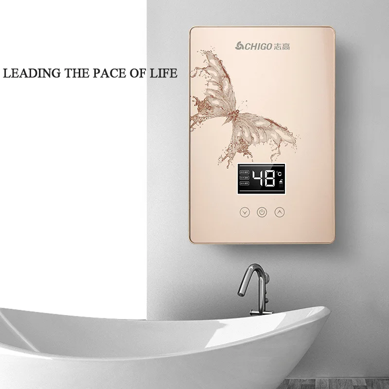 Chauffe eau Type instantané prendre une douche chaleur rapide salle de bain ménage petit stockage d'eau gratuit