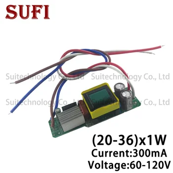 

24W 30W 36W LED Driver 20-36x1W 300mA DC60-120V LED Power Supply AC85-277V Constant Current For DIY LED Bulb Lamp