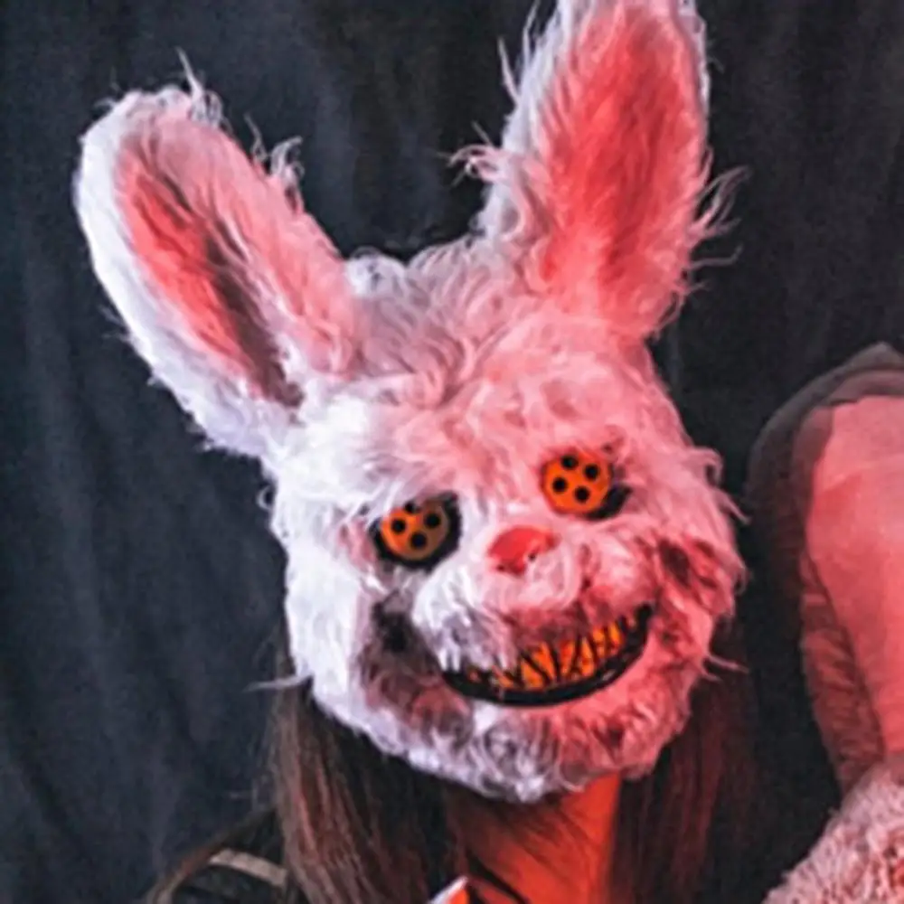 

Safe Environmentally Friendly Breathable Suitable For Parties Halloween Haunted House Scene Decoration Bloody Rabbit Mask