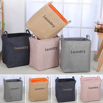 

Dual Fabric EVA Dirty Clothes Laundry Basket Foldable Laundry Hamper With Handles Square Storage Bin Bucket For Home Toys 1pcs